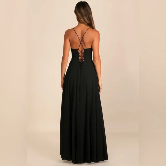 Lulu's Elegant Black Maxi Dress - Picture 4 of 7